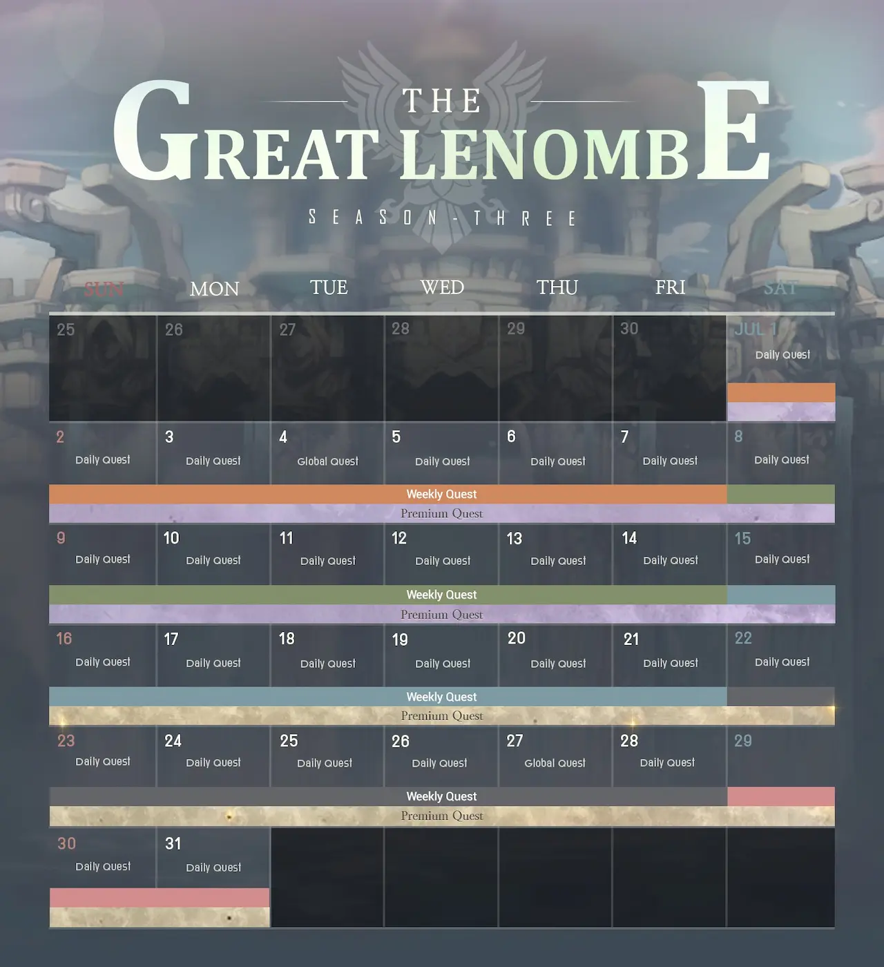 DESPERADO B218_Quest Season3 Calendar